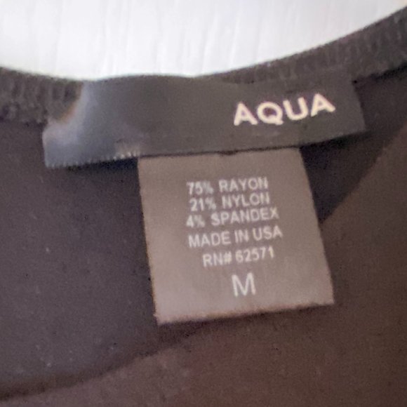 AQUA Black and white Striped Skater Dress (M) - Picture 6 of 7